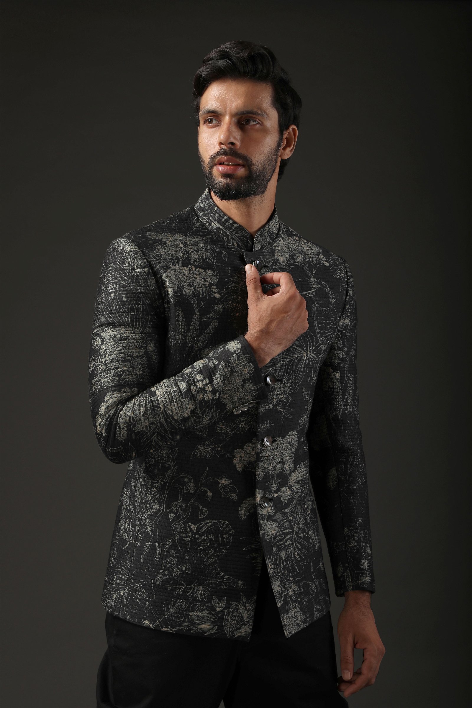 Lonestar Brown Plain-Solid Premium Terry Rayon Bandhgala/Jodhpuri Suits for  Men.